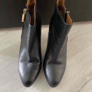 Black Leather Stiletto booties